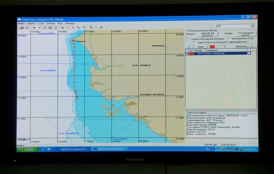 Itinerary of Oleg Naidenov trawler detained in Senegal