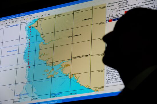Itinerary of Oleg Naidenov trawler detained in Senegal