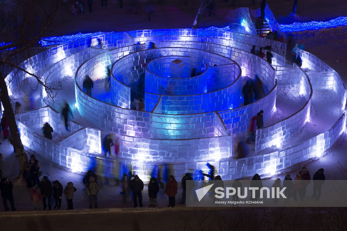 Ice Town park in Omsk