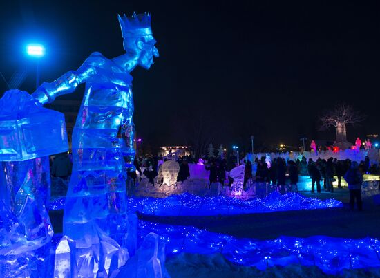 Ice Town park in Omsk