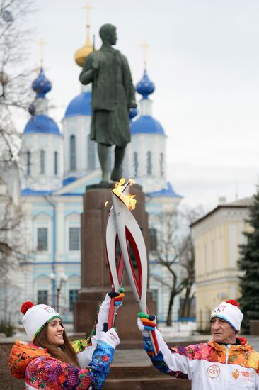 Sochi 2014 Olympic torch relay. Tambov