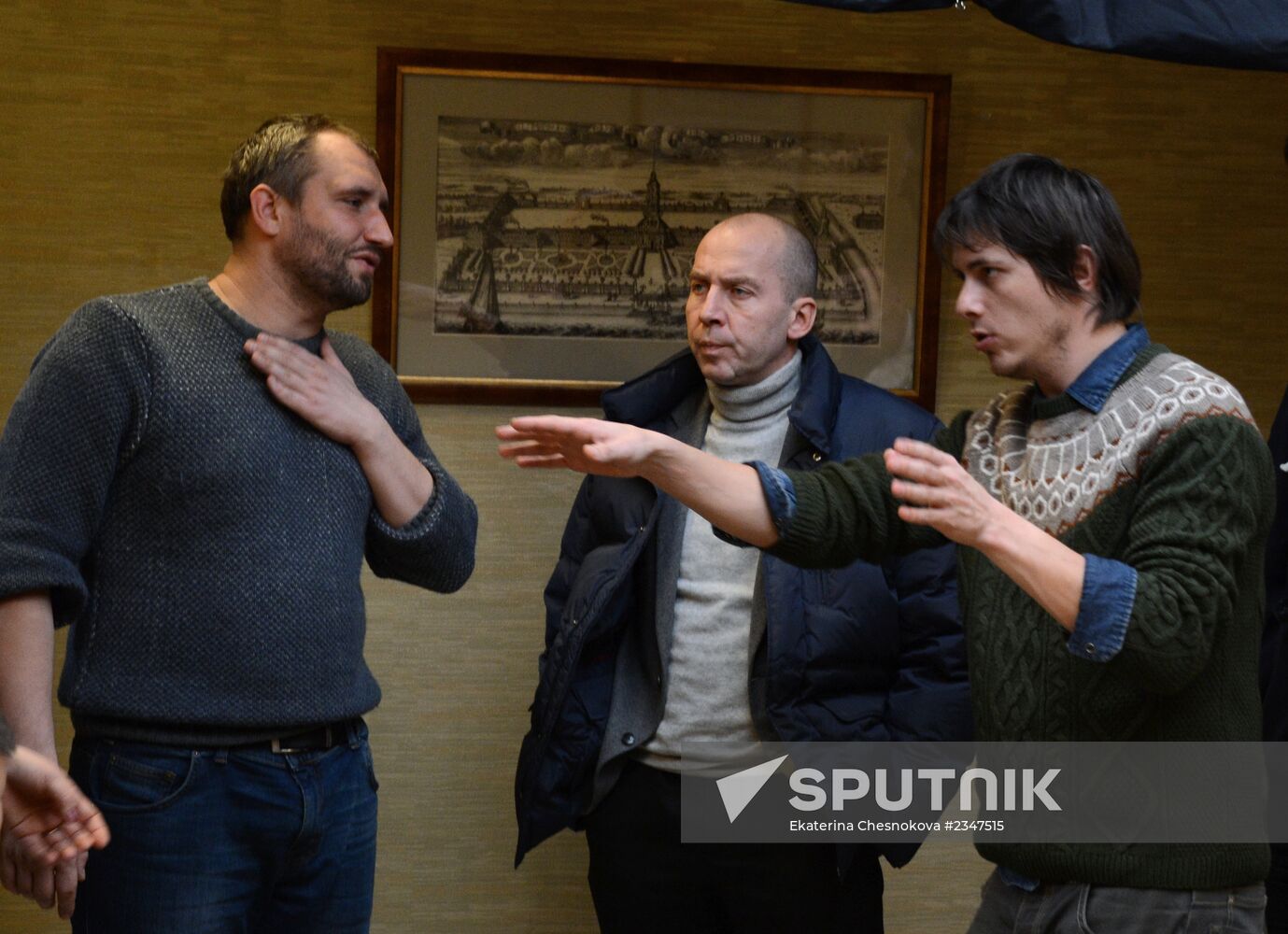 Actors on set of Yury Bykov's film The Fool