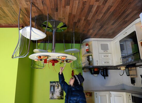 Opening of new amusement ride, upside-down house at VVC
