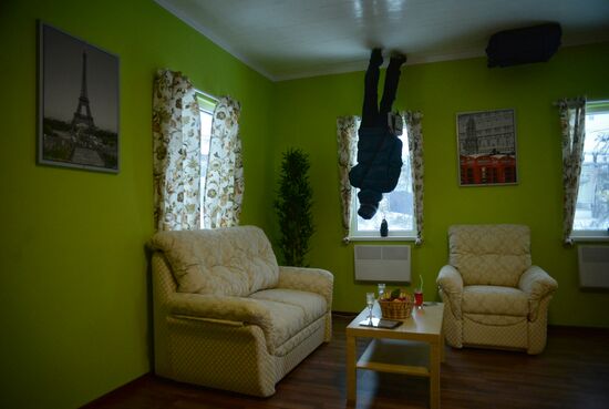 Opening of new amusement ride, upside-down house at VVC