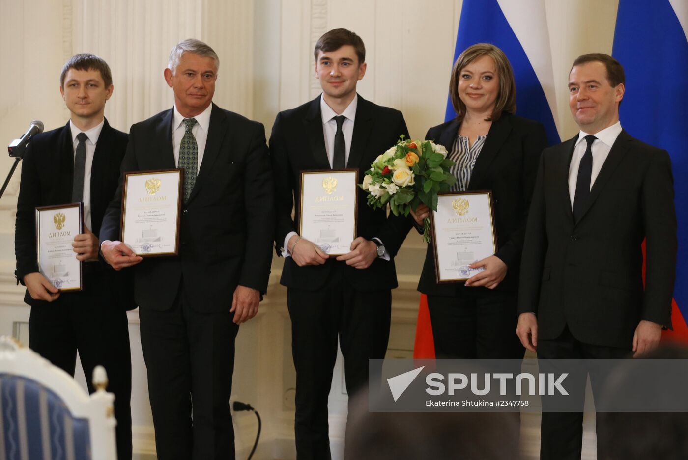 D.Medvedev presents diplomas to laureates of government prizes in mass media