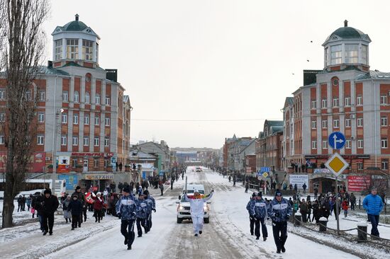 Olympic torch relay. Yelets