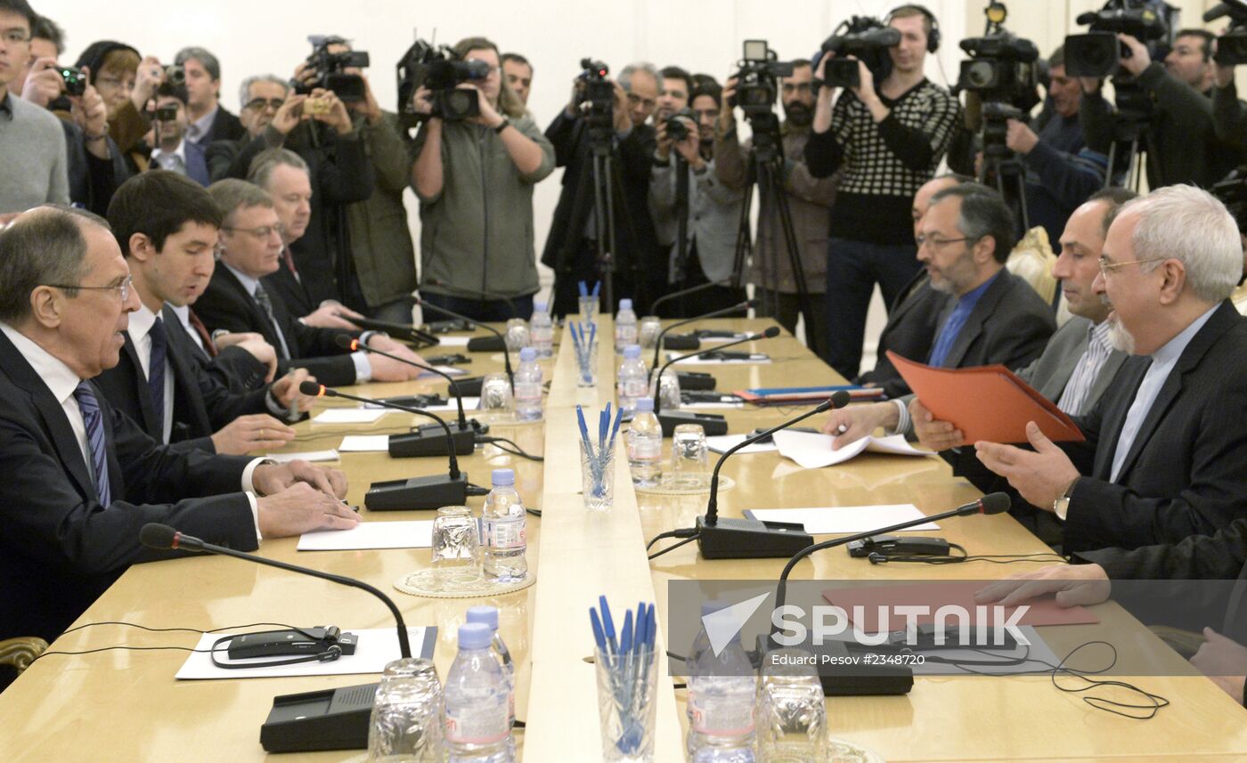 Russian FM Sergei Lavrov, Iran's FM Mohammad Javad Zarif meeting