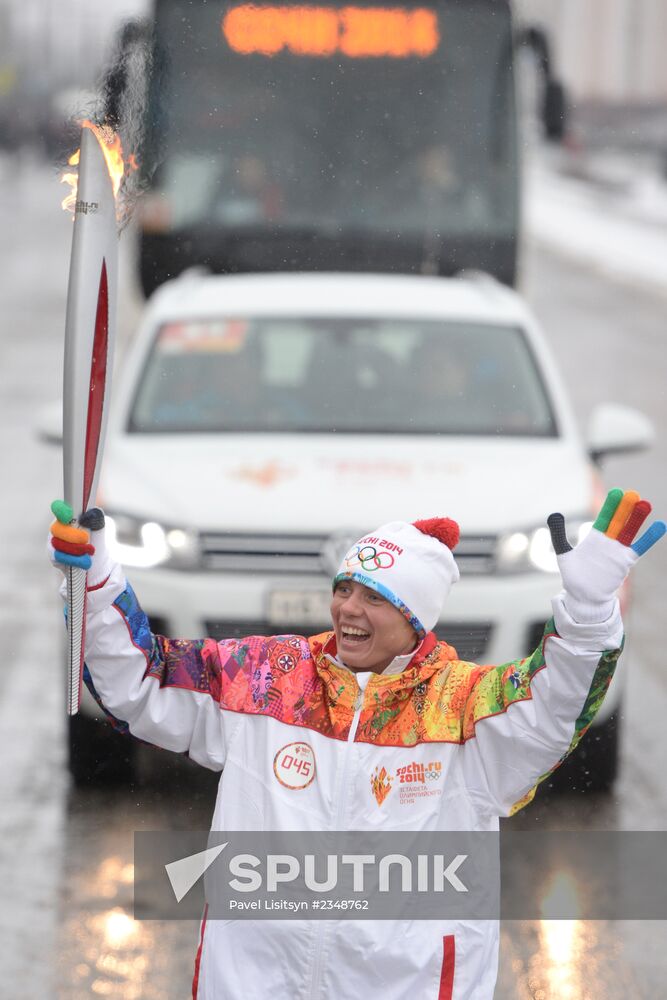 Olympic torch relay. Kursk