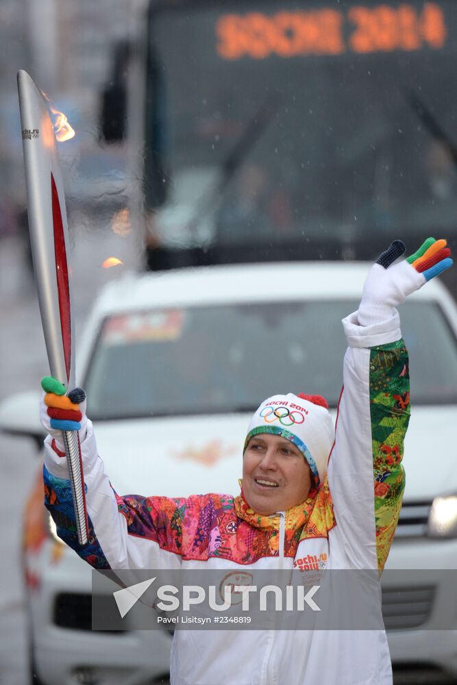 Olympic torch relay. Kursk