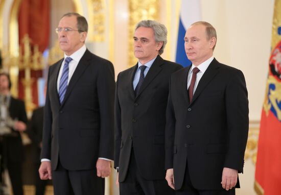 Delivery presentation of credentials to President Vladimir Putin in the Kremlin