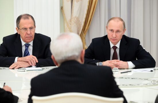 Vladimir Putin receives in Kremlin Javad Zarif