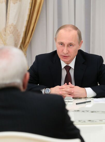 Vladimir Putin receives in Kremlin Javad Zarif