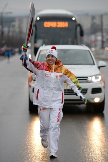 Olympic torch relay. Kursk