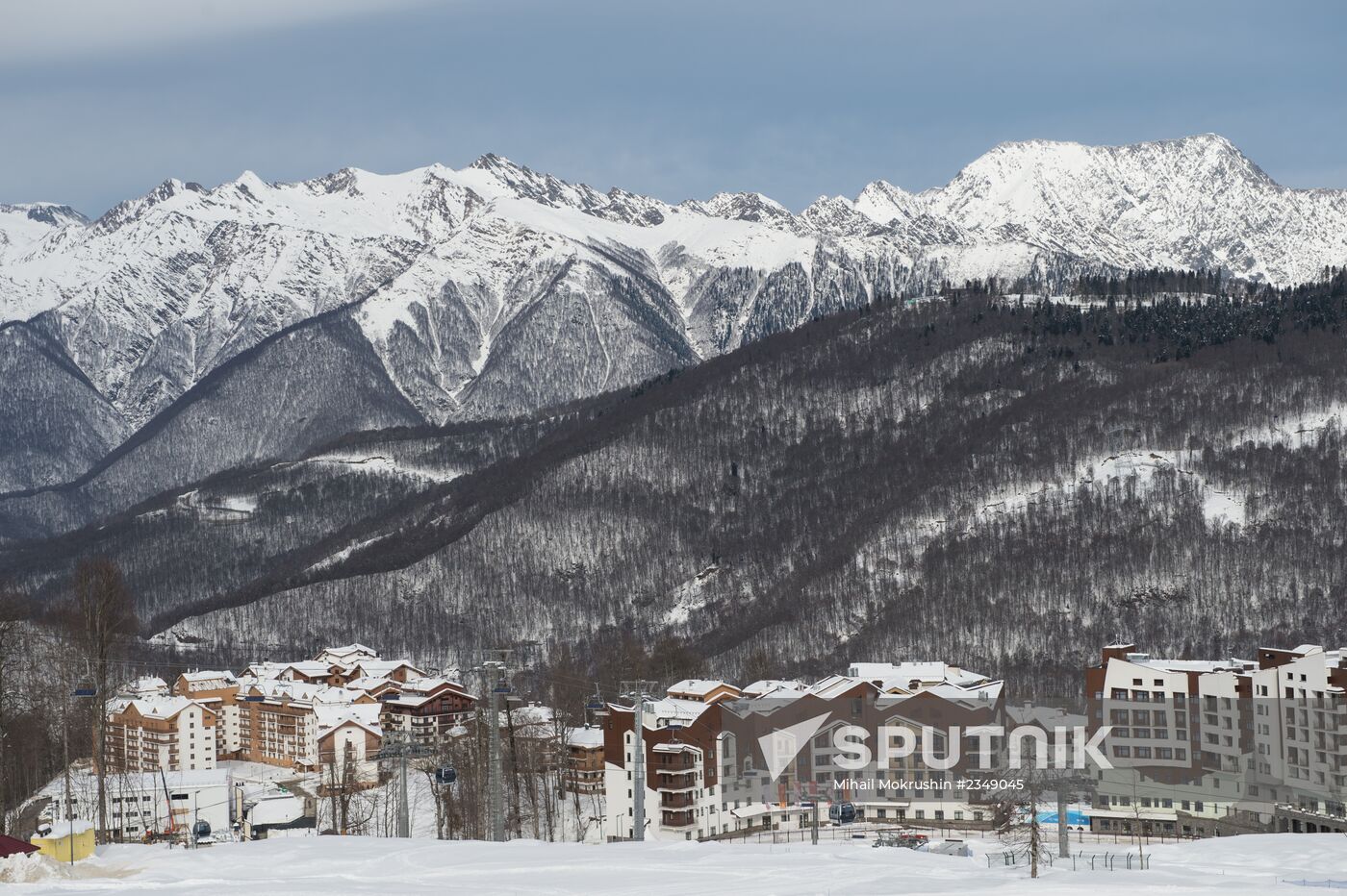 Views of Winter Olympics mountain cluster