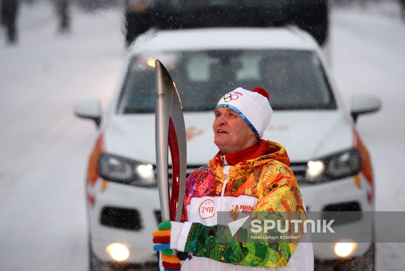 Sochi 2014 Olympic torch relay. Voronezh