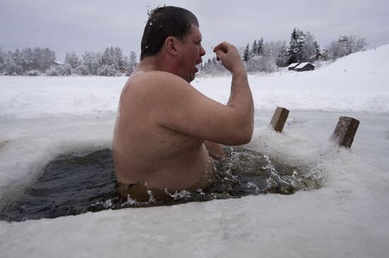 Russian Orthodox believers celebrate Epiphany