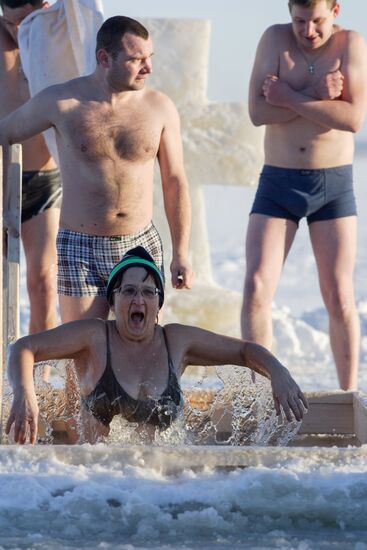 Russian Orthodox believers celebrate Epiphany