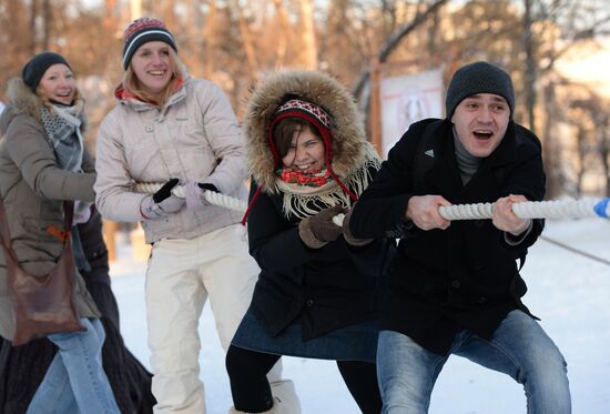 Moscow festival of sports and traditional games at Christmastide