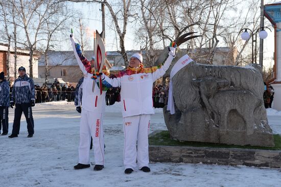 Sochi 2014 Olympic torch relay. Uryupinsk