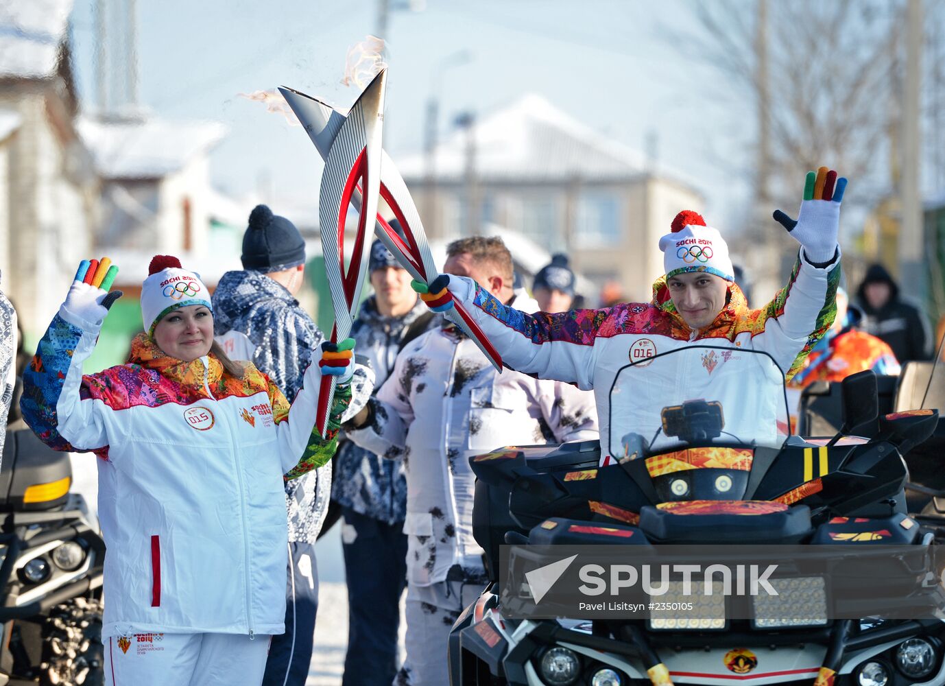 Sochi 2014 Olympic torch relay. Uryupinsk