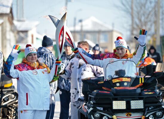 Sochi 2014 Olympic torch relay. Uryupinsk