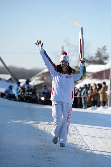 Sochi 2014 Olympic torch relay. Uryupinsk