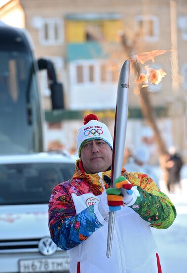 Sochi 2014 Olympic torch relay. Uryupinsk