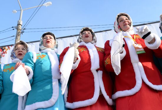 Sochi 2014 Olympic torch relay. Uryupinsk