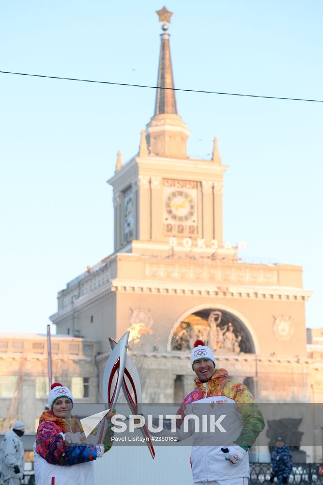 Olympic torch relay. Volgograd
