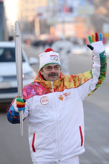 Olympic torch relay. Volgograd