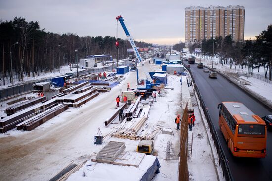 Road junction under construction on Novoryazanskoye Shosse