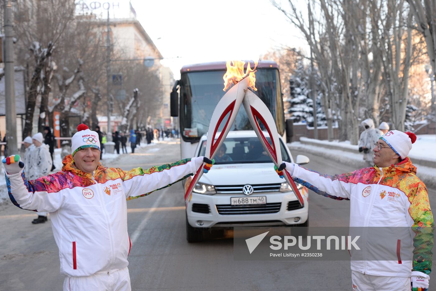 Olympic torch relay. Volgograd
