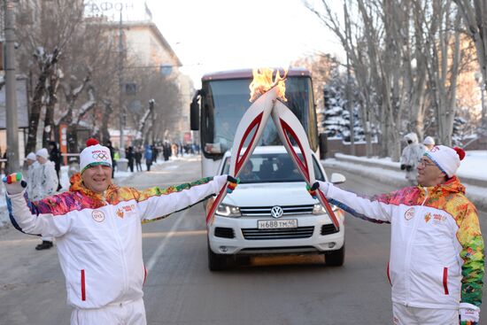Olympic torch relay. Volgograd