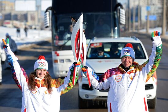 Olympic torch relay. Volgograd