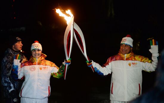 Olympic torch relay. Volgograd