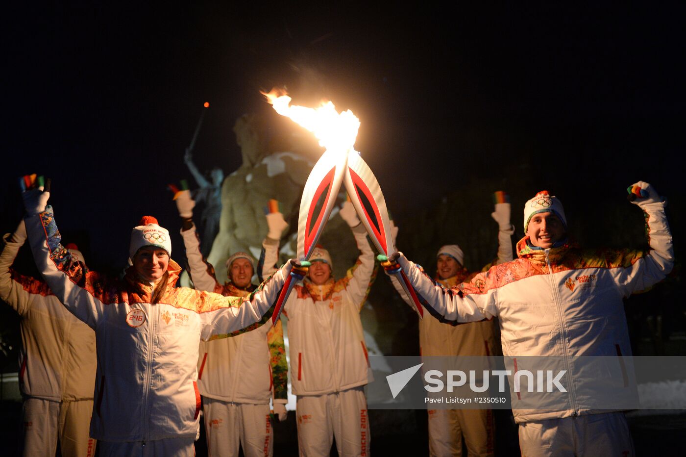 Olympic torch relay. Volgograd
