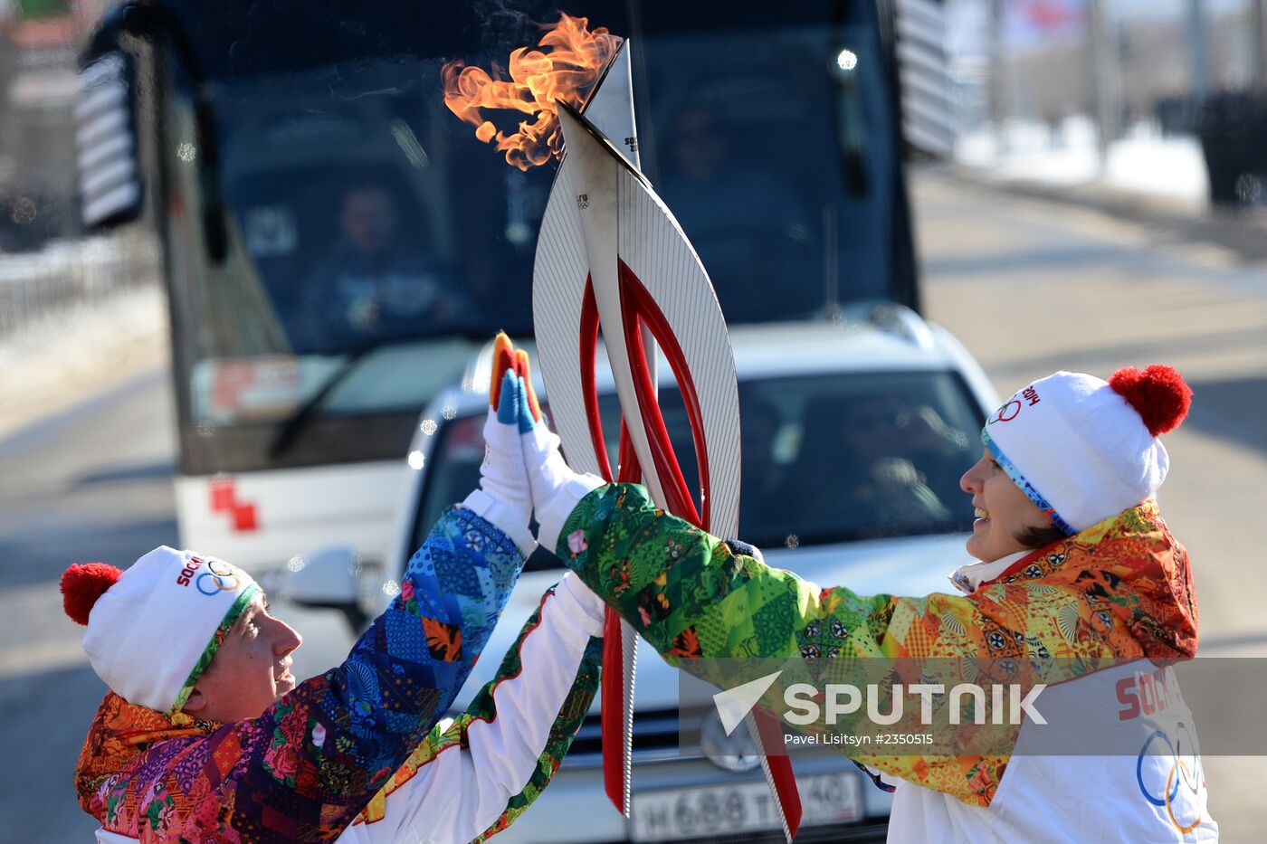 Olympic torch relay. Volgograd