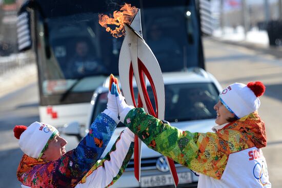 Olympic torch relay. Volgograd