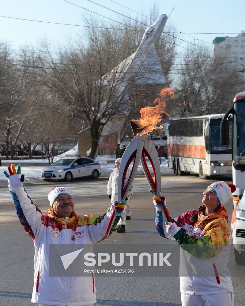 Olympic torch relay. Volgograd