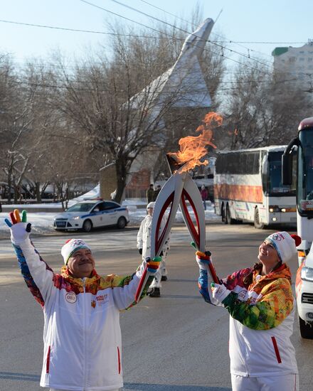 Olympic torch relay. Volgograd