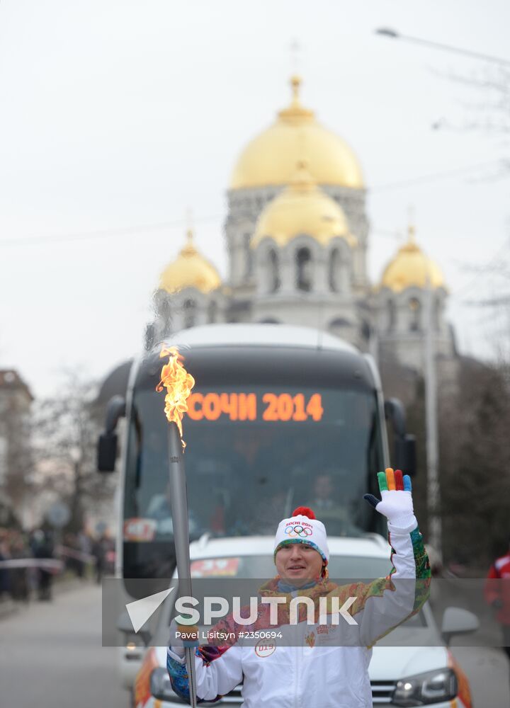 Olympic Torch relay. The Rostov Region