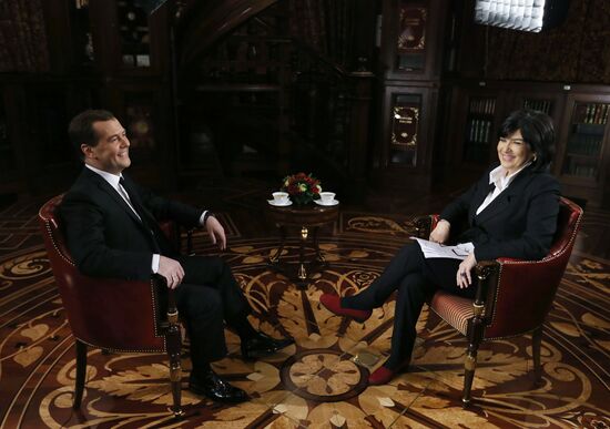 Dmitry Medvedev interviewed by CNN television channel