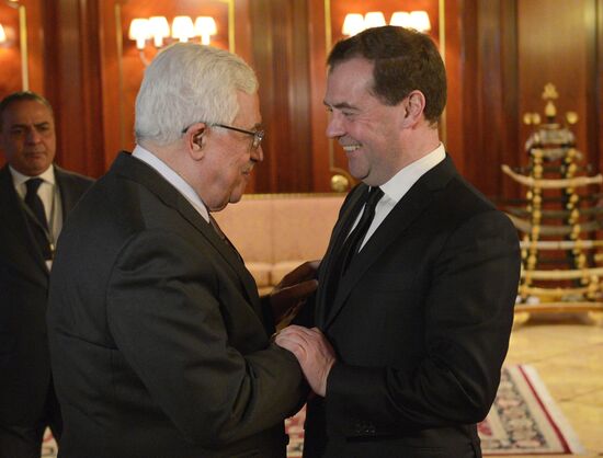 Dmitry Medvedev meets with Mahmoud Abbas