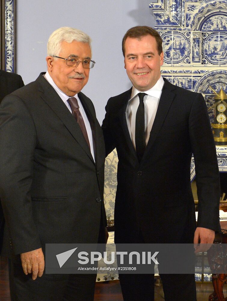 Dmitry Medvedev meets with Mahmoud Abbas