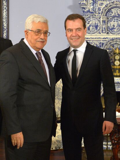 Dmitry Medvedev meets with Mahmoud Abbas
