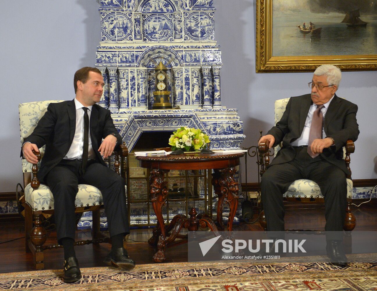 Dmitry Medvedev meets with Mahmoud Abbas