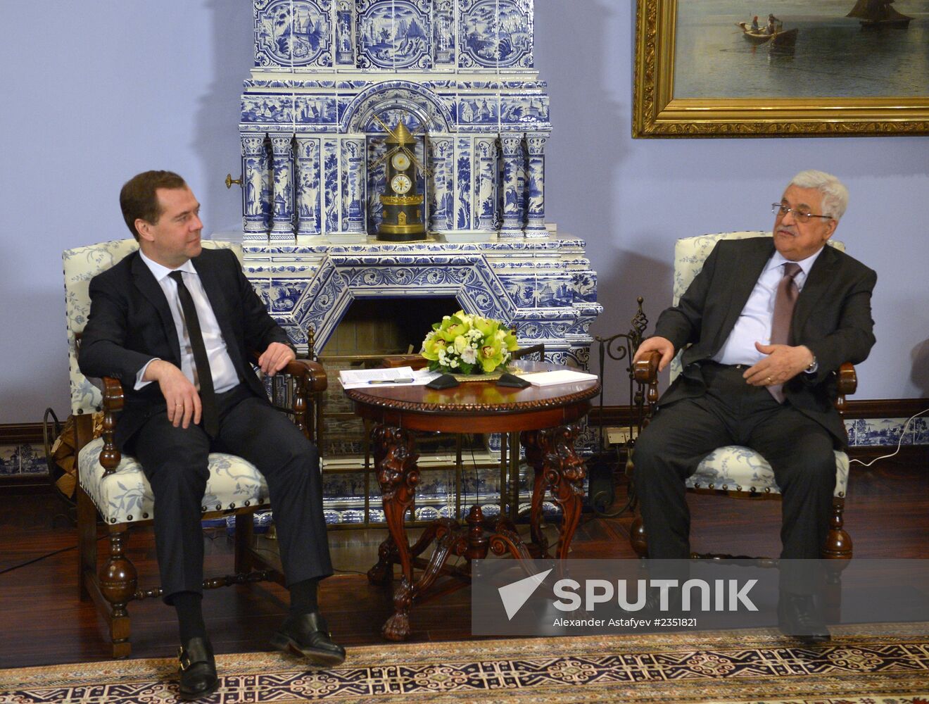 Dmitry Medvedev meets with Mahmoud Abbas