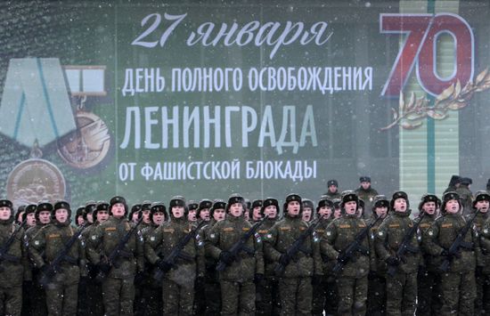 Final rehearsal of parade marking 70th anniversary of lifting of Siege of Leningrad