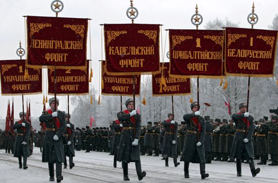 Final rehearsal of parade marking 70th anniversary of lifting of Siege of Leningrad