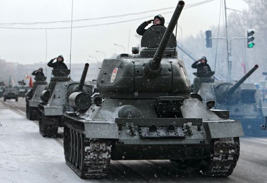 Final rehearsal of parade marking 70th anniversary of lifting of Siege of Leningrad